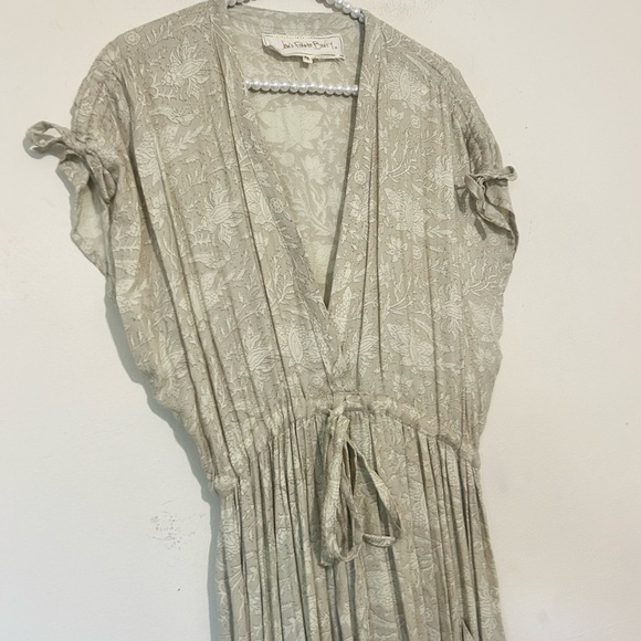 Jen’s Pirate Booty Earth Toned Side Slit Deep V Midi Dress SIZE SMALL - Picture 2 of 6